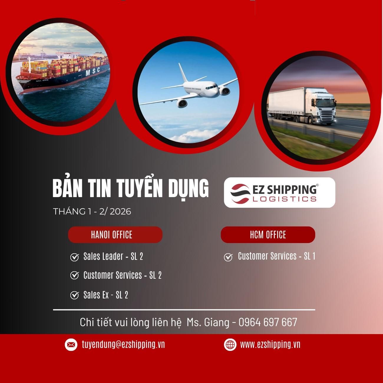 Tuyển dụng EZSHIPPING T1 T2 2026