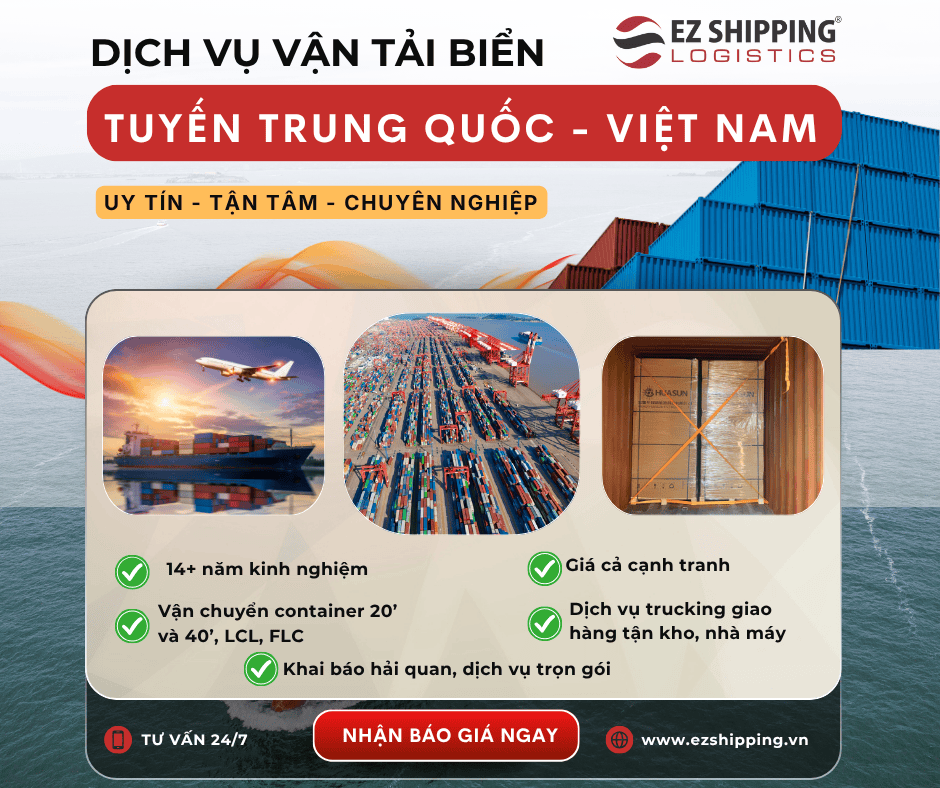 Dịch vụ vận tải biển từ Trung Quốc về Việt Nam