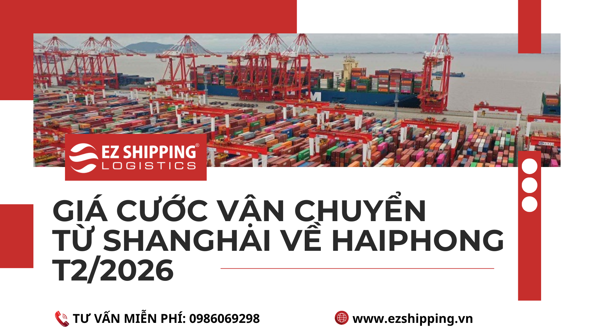 GIÁ CƯỚC VẬN CHUYỂN TỪ SHANGHAI (THƯỢNG HẢI) VỀ HAIPHONG MỚI NHẤT T2/2026
