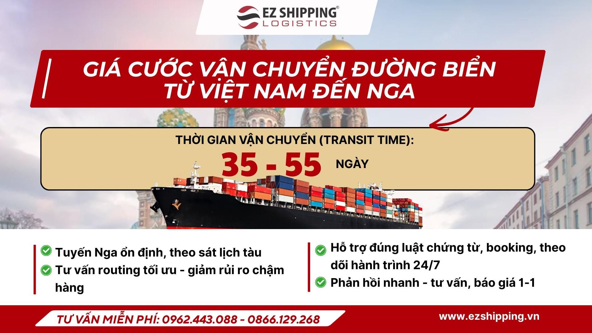 GIÁ CƯỚC VẬN CHUYỂN ĐƯỜNG BIỂN TỪ VIỆT NAM ĐẾN NGA