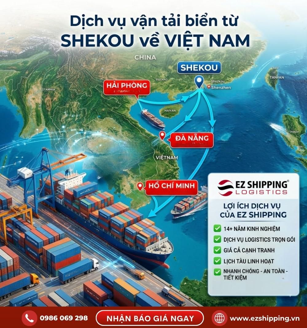 CƯỚC VẬN TẢI BIỂN TỪ SHEKOU VỀ VIỆT NAM MỚI NHẤT