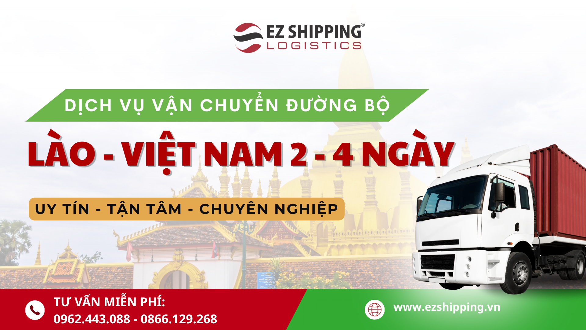 GIÁ CƯỚC VẬN CHUYỂN ĐƯỜNG BỘ TUYẾN LÀO - VIỆT NAM MỚI NHẤT