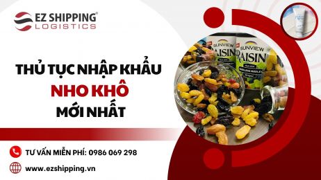 THỦ TỤC NHẬP KHẨU NHO KHÔ MỚI NHẤT