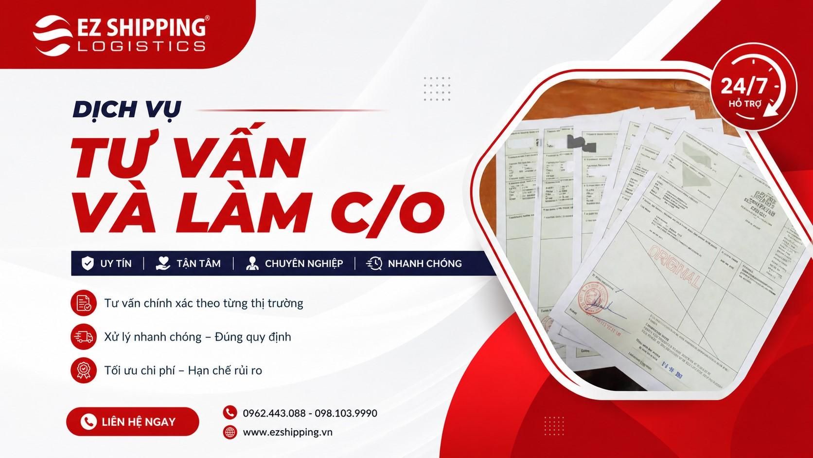 DỊCH VỤ TƯ VẤN VÀ LÀM C/O UY TÍN NHANH CHÓNG