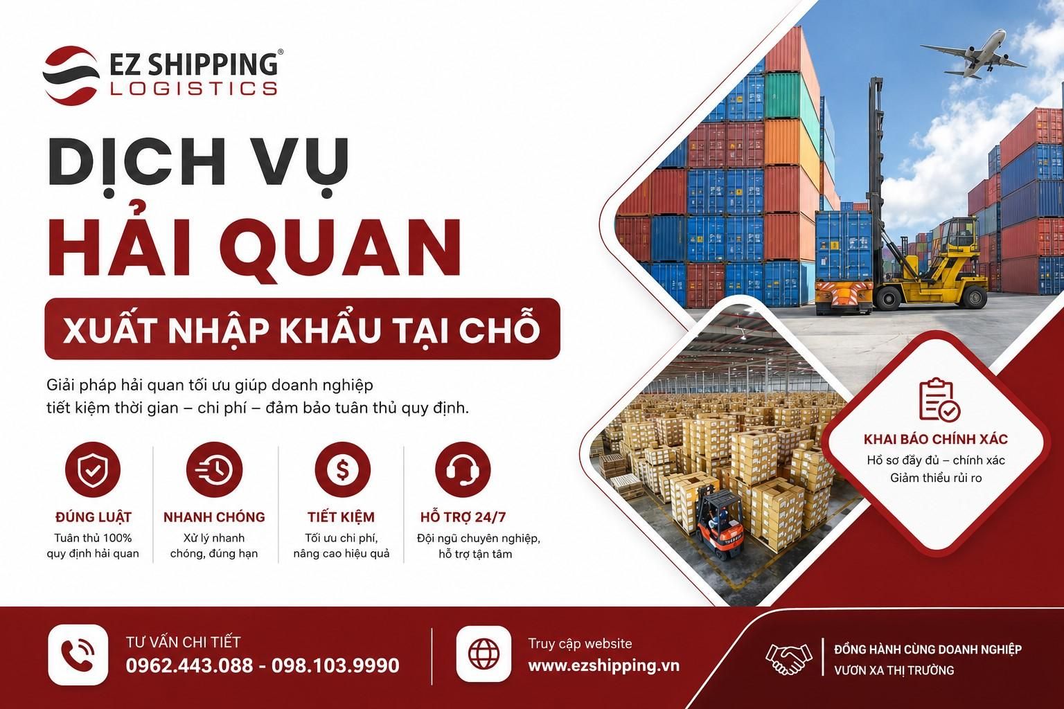 DỊCH VỤ HẢI QUAN XUẤT NHẬP KHẨU TẠI CHỖ