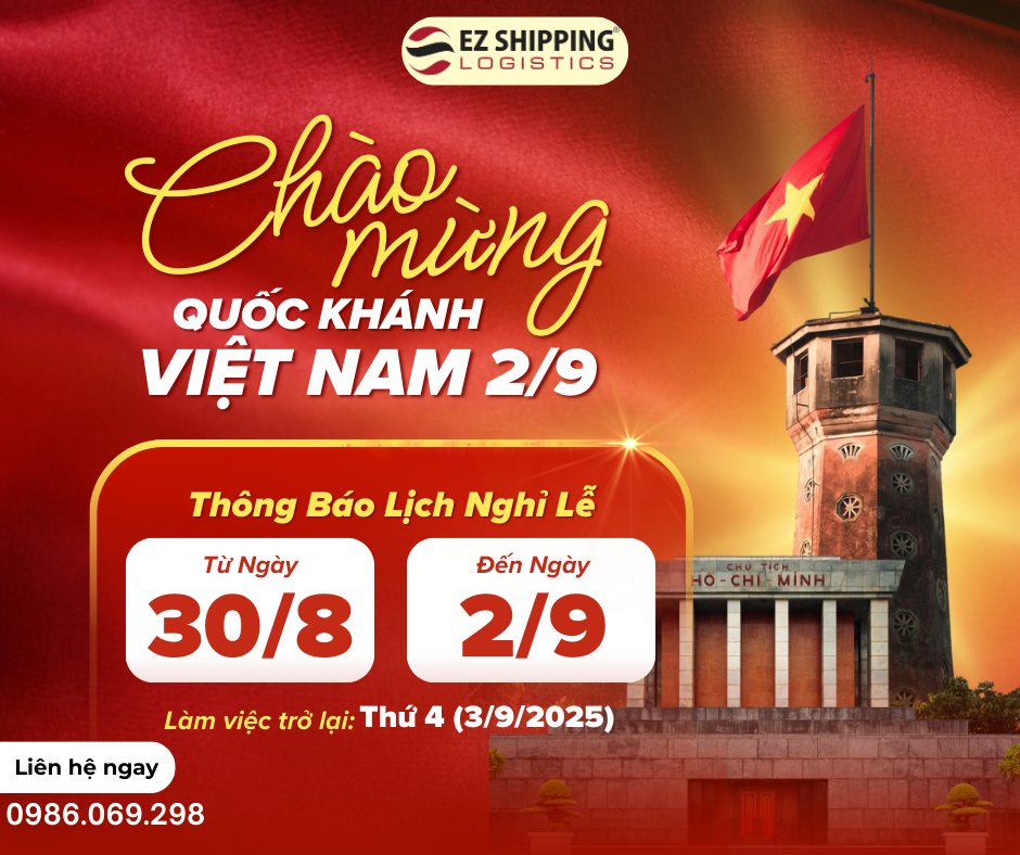 EZ SHIPPING - THÔNG BÁO NGHỈ LỄ QUỐC KHÁNH 2/9