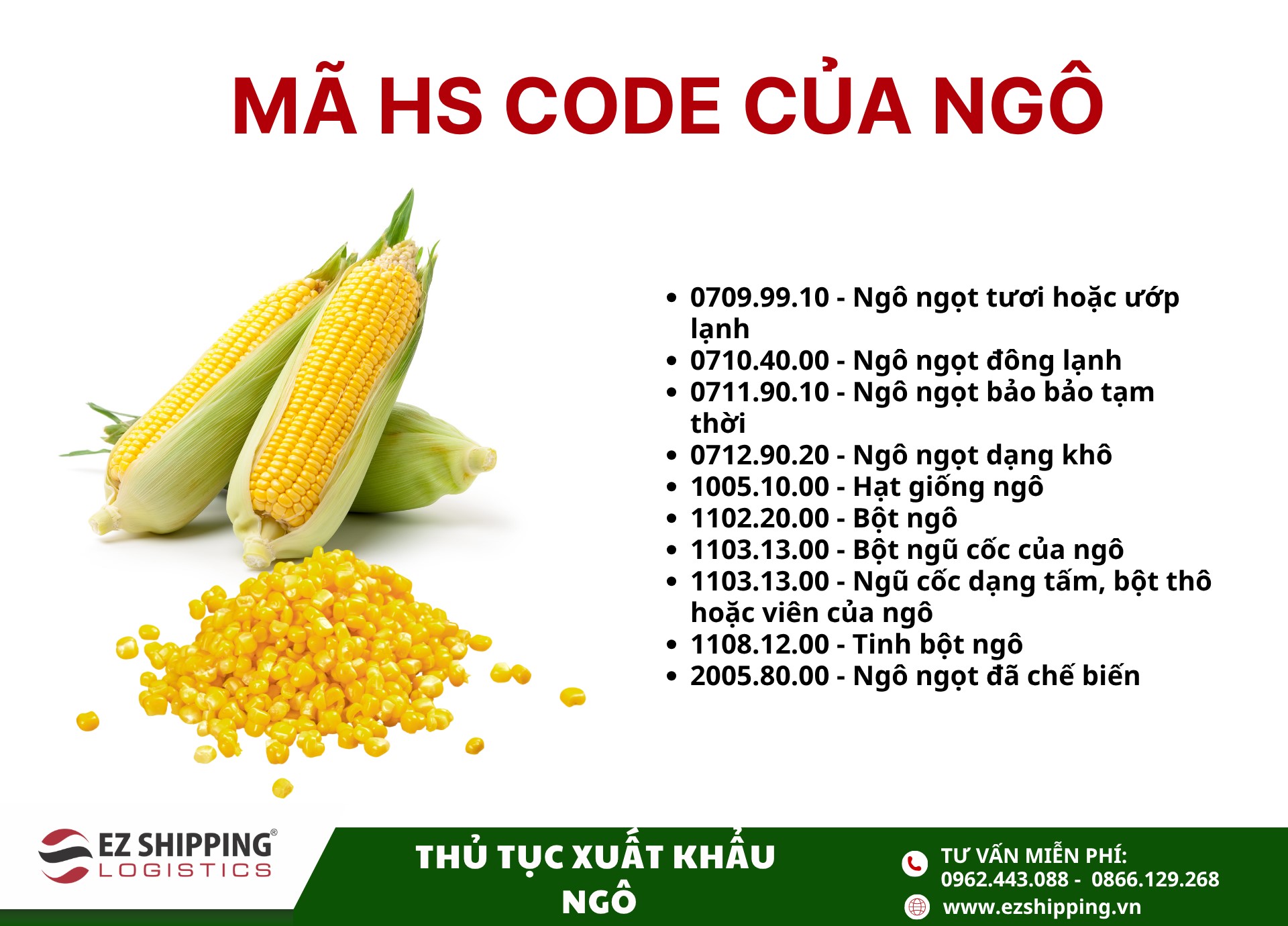 mã HS code của ngô