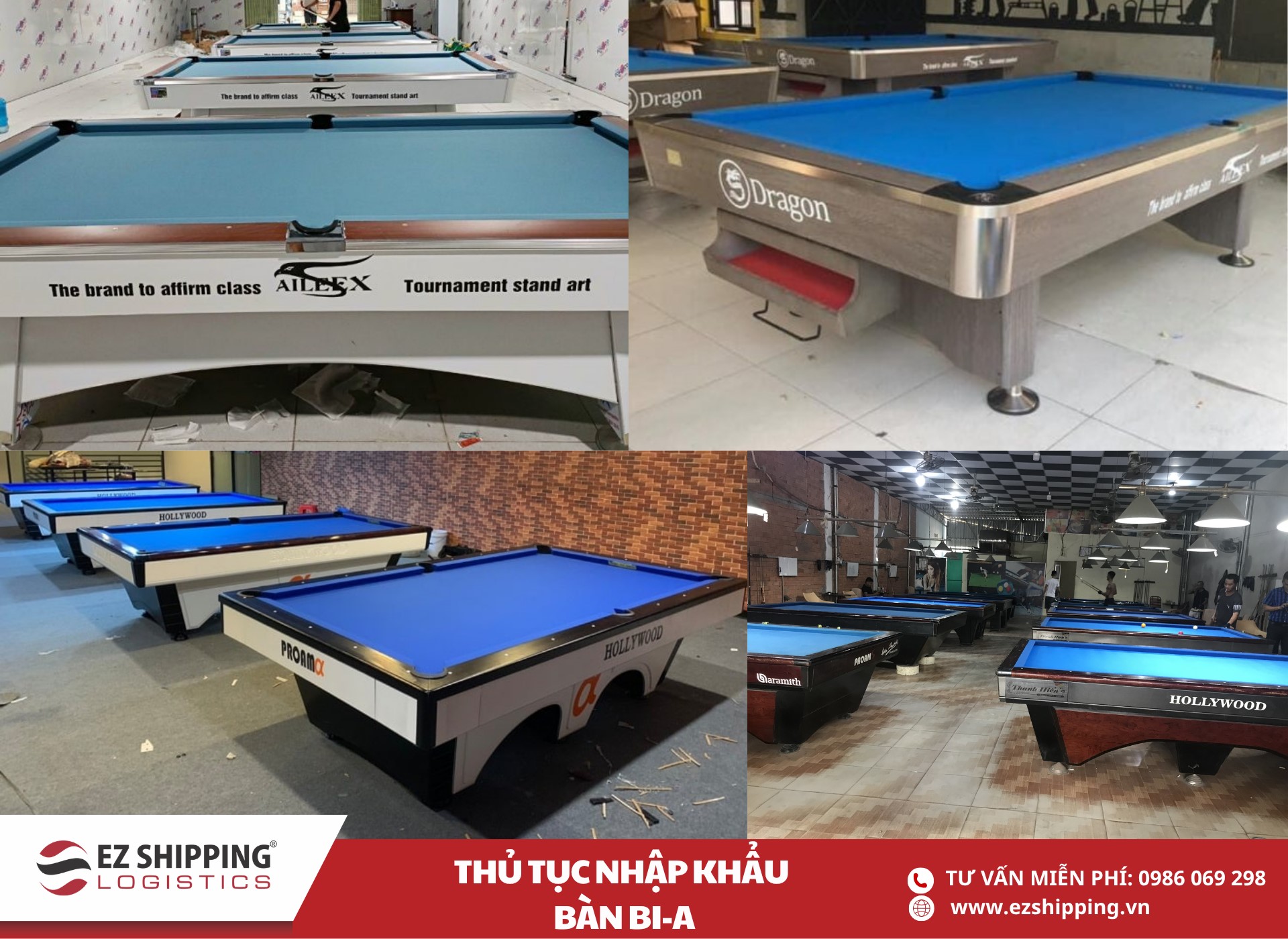 quy trình và chính sách nhập khẩu bàn bi-a