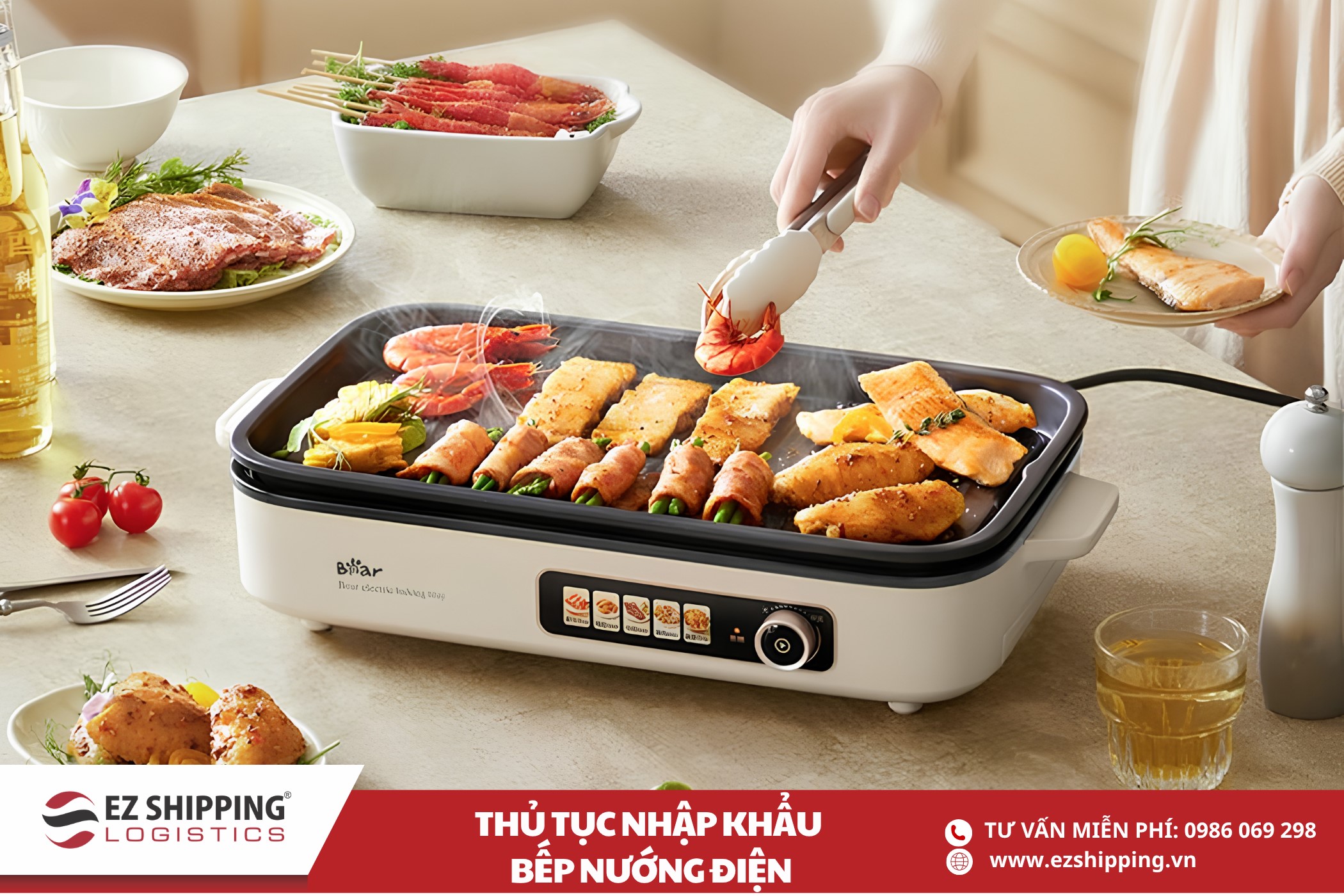 quy trinh va chinh sach nhap khau bep nuong dien