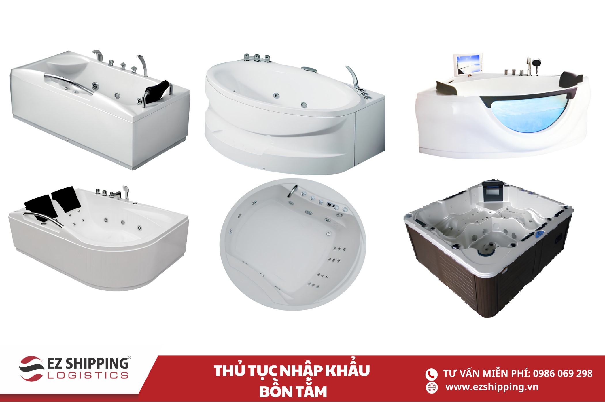 quy trình và chính sách nhập khẩu bồn tắm