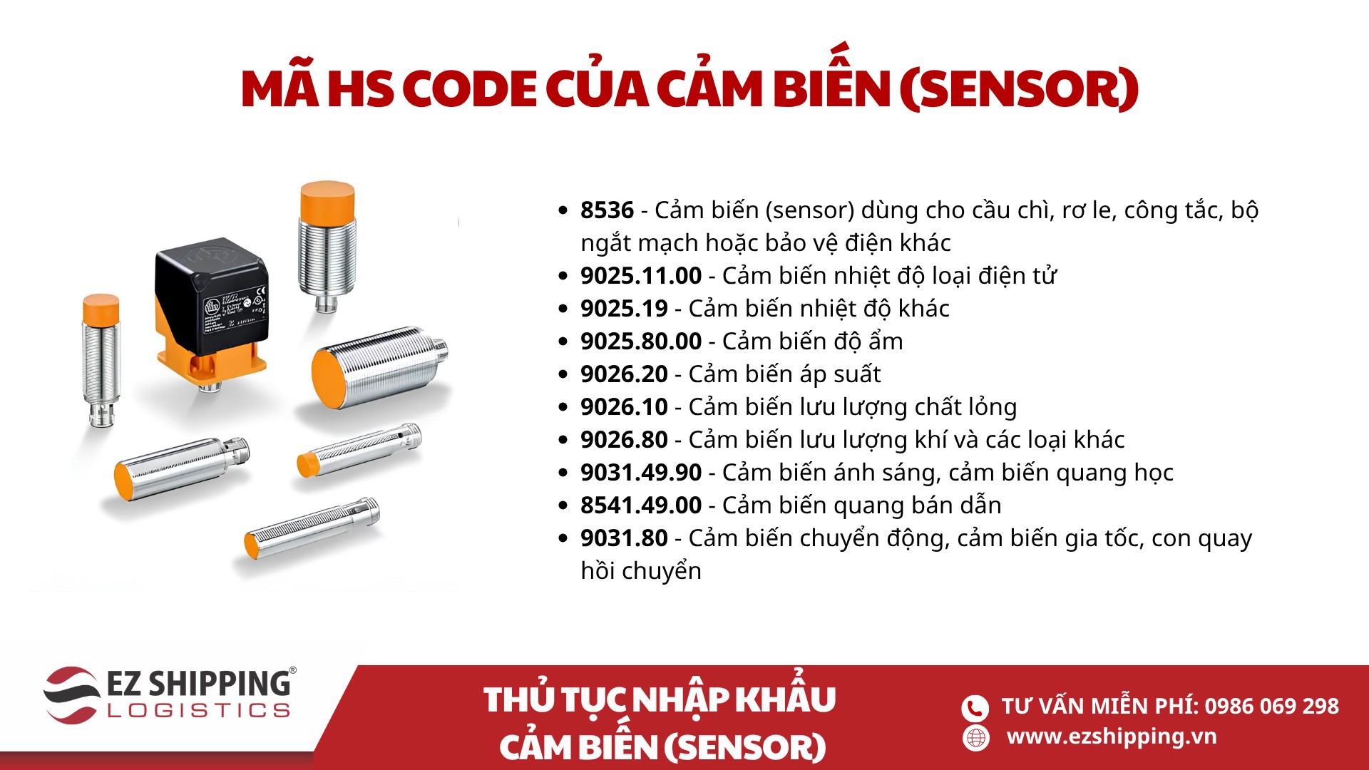 ma HS code va thue nhap khau cam bien sensor