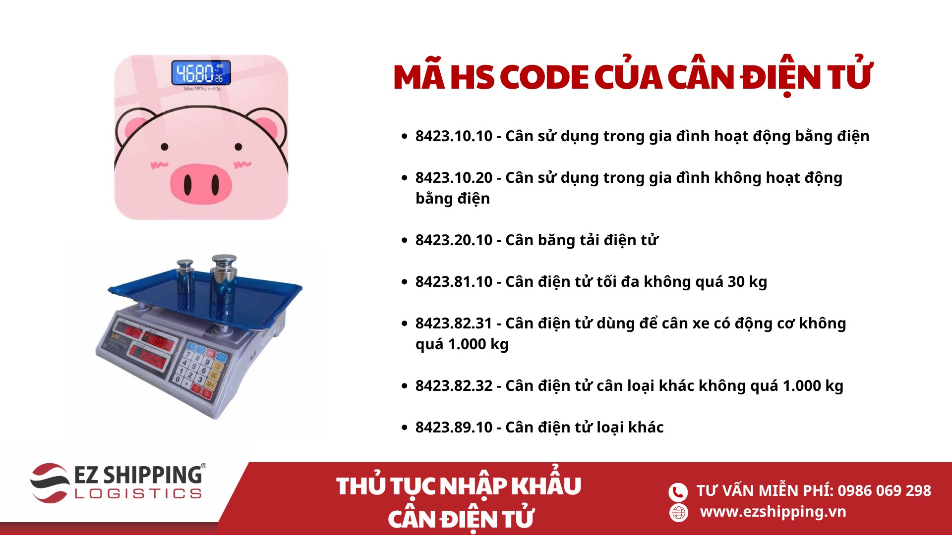 mã HS code và thuế nhập khẩu của cân điện tử