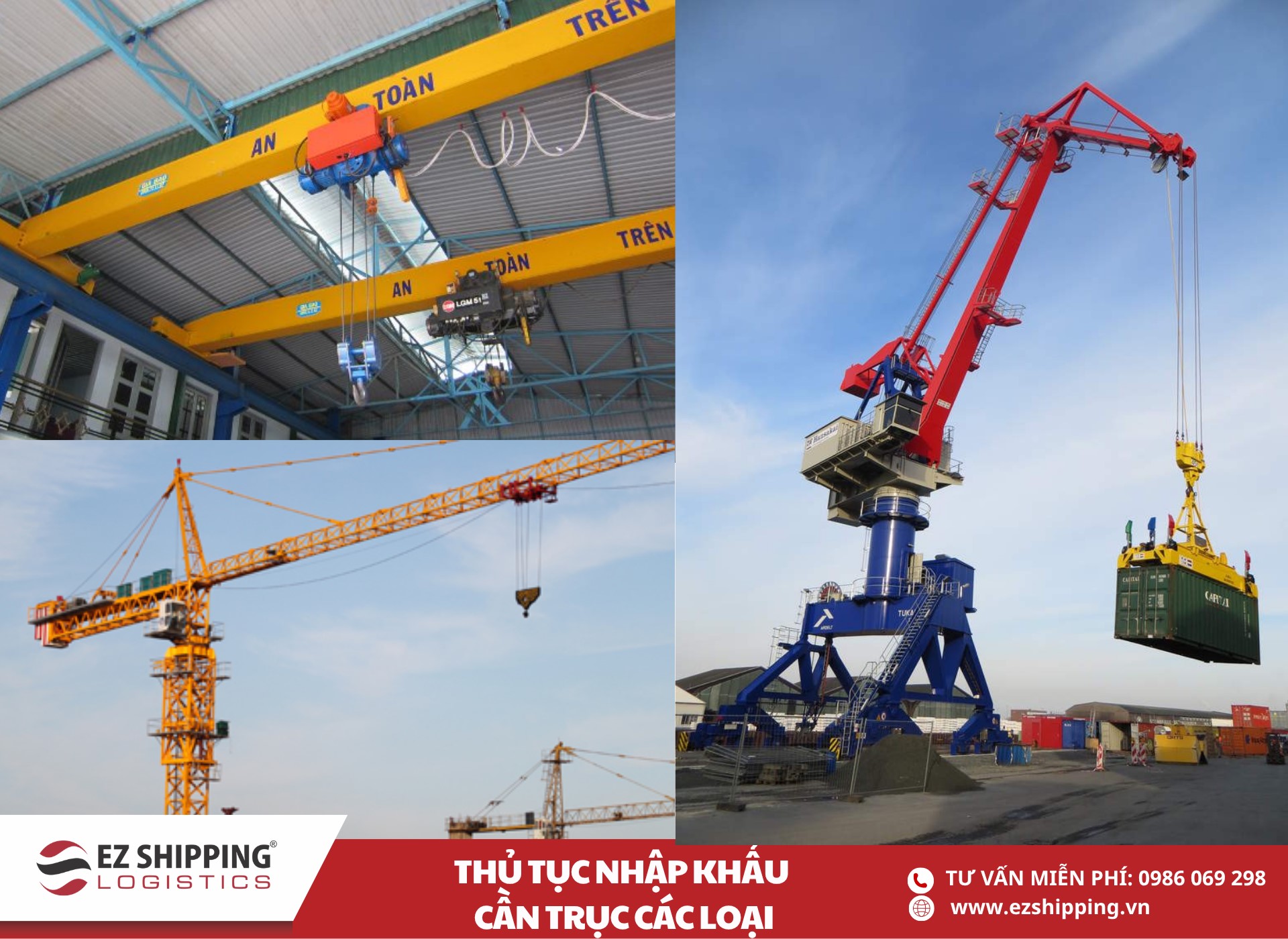 quy trình và chính sách nhập khẩu cần trục các loại