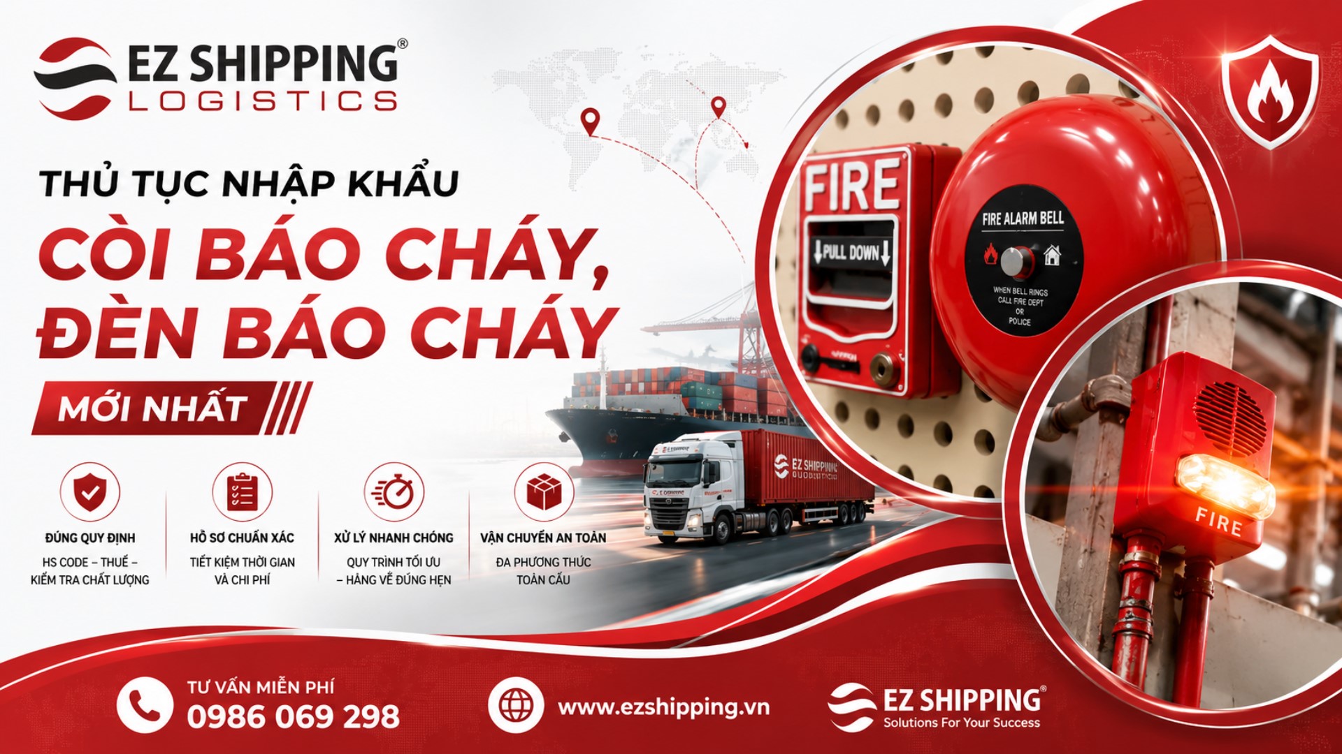 thủ tục nhập khẩu còi báo cháy, đèn báo cháy