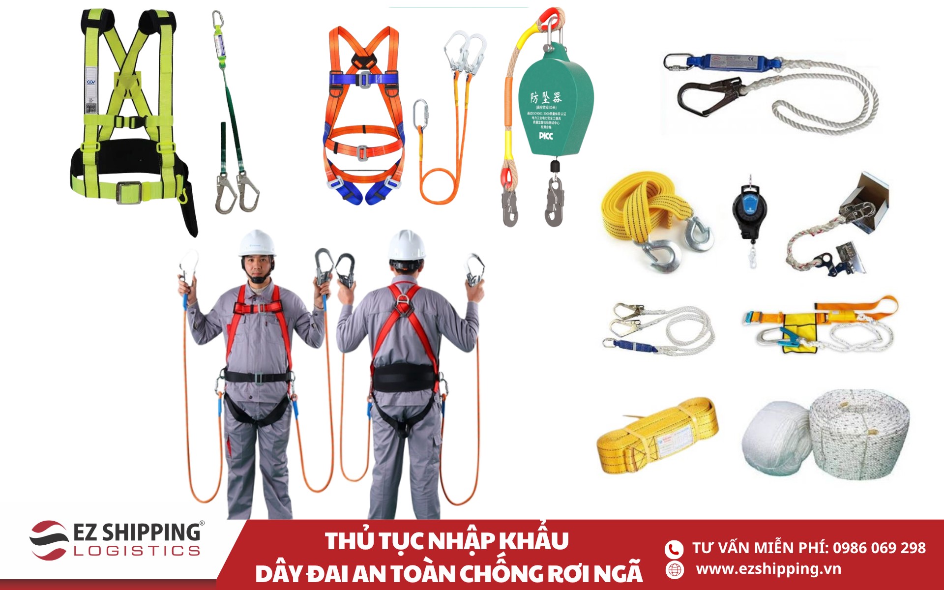 quy trình và chính sách nhập khẩu dây đai an toàn chống rơi ngã