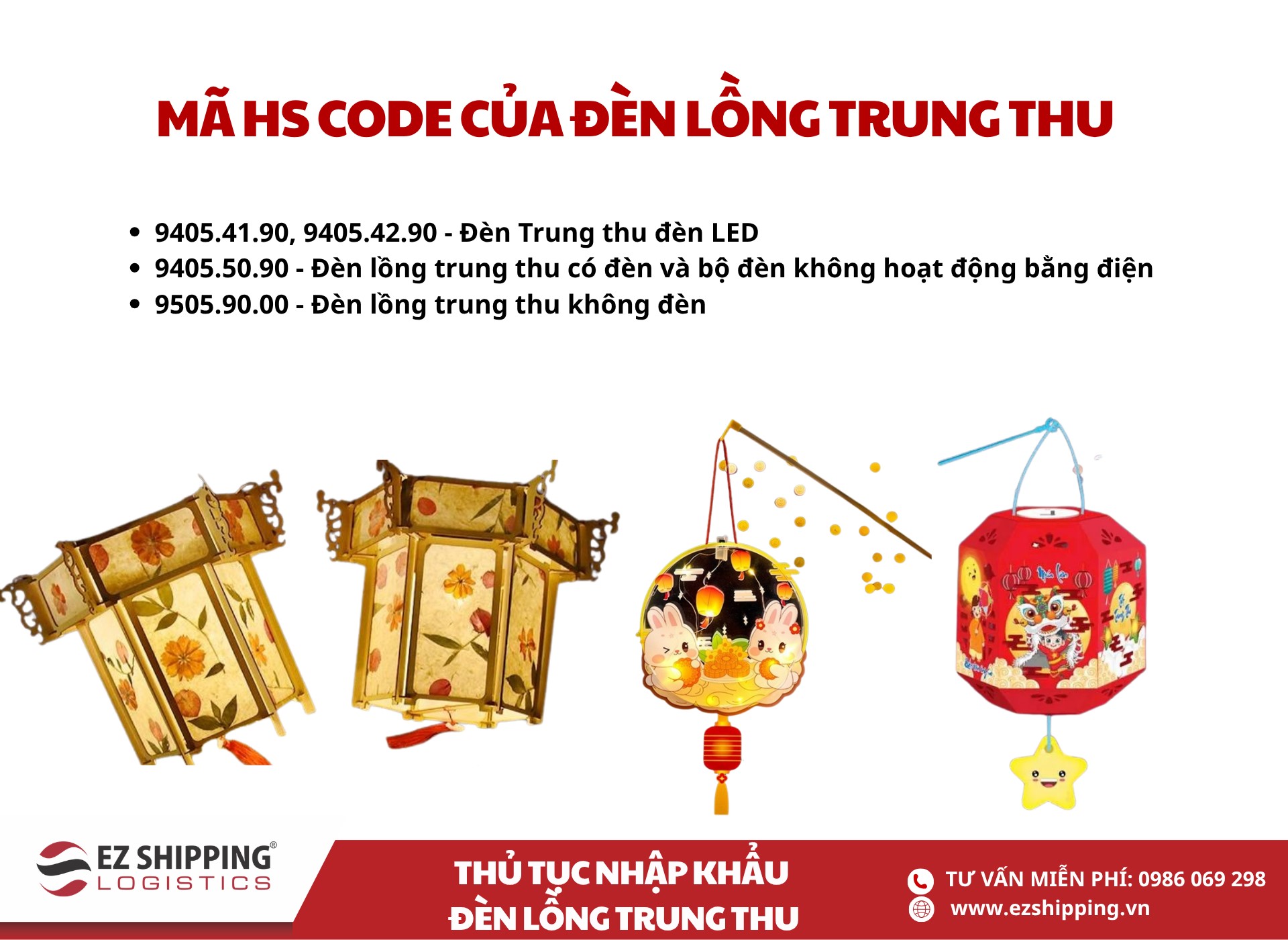 mã hs code của đèn lồng trung thu