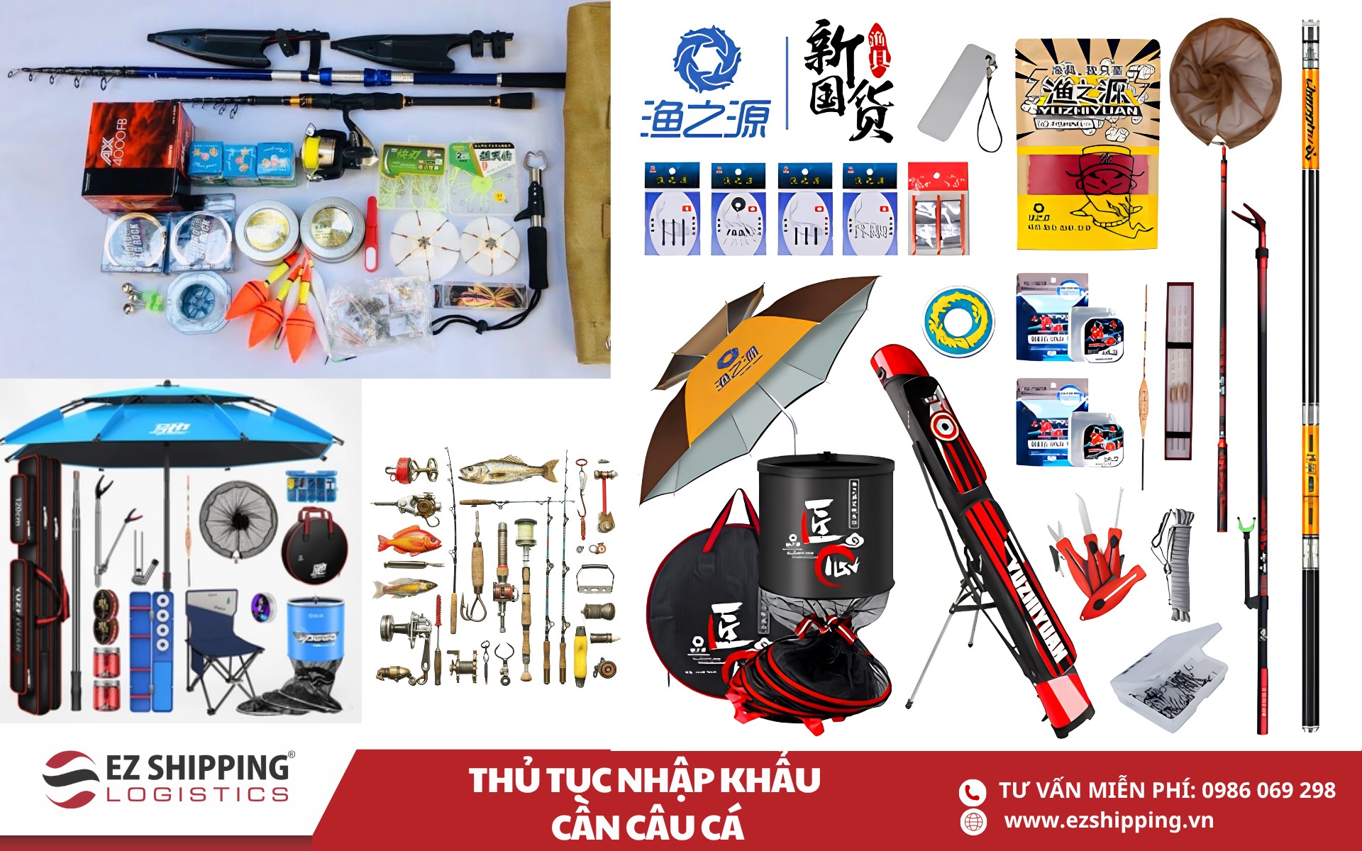 quy trình và chính sách nhập khẩu dụng cụ câu cá
