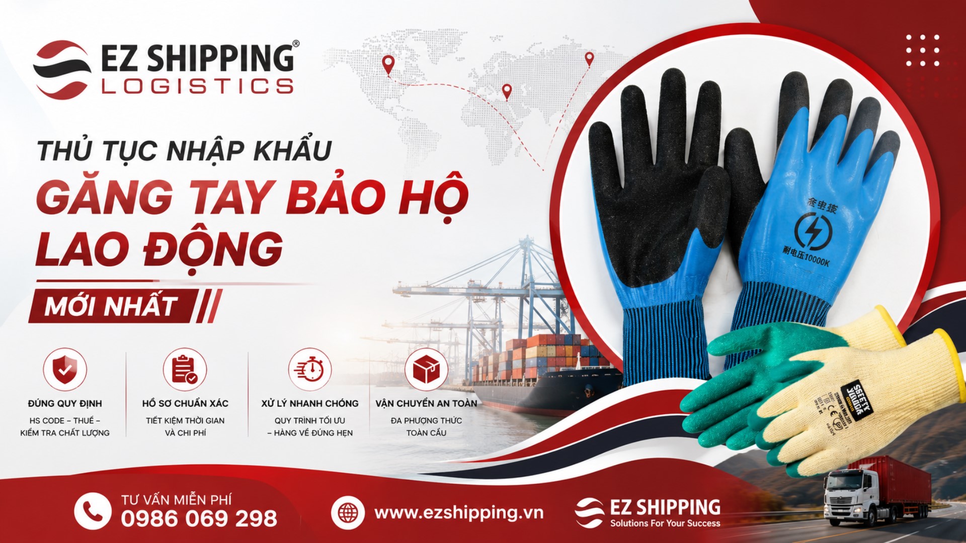 thủ tục nhập khẩu găng tay bảo hộ lao động
