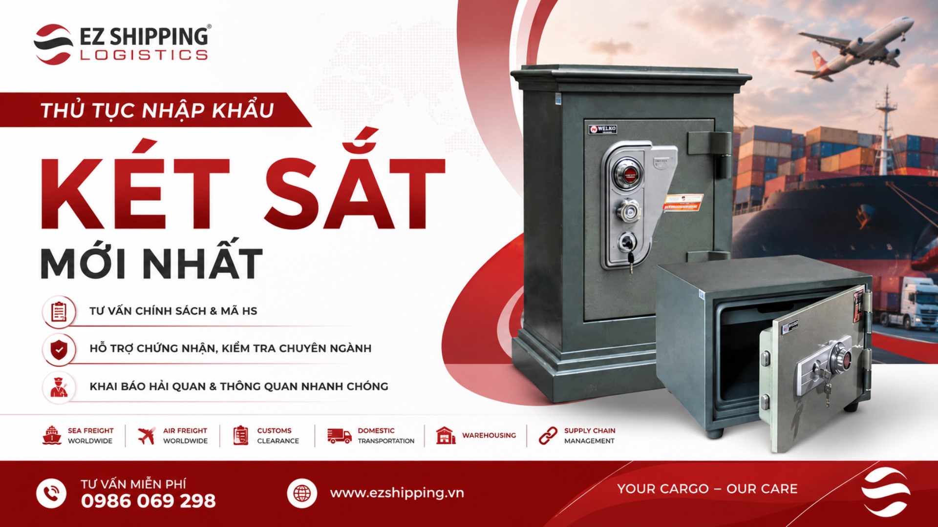 thủ tục nhập khẩu két sắt