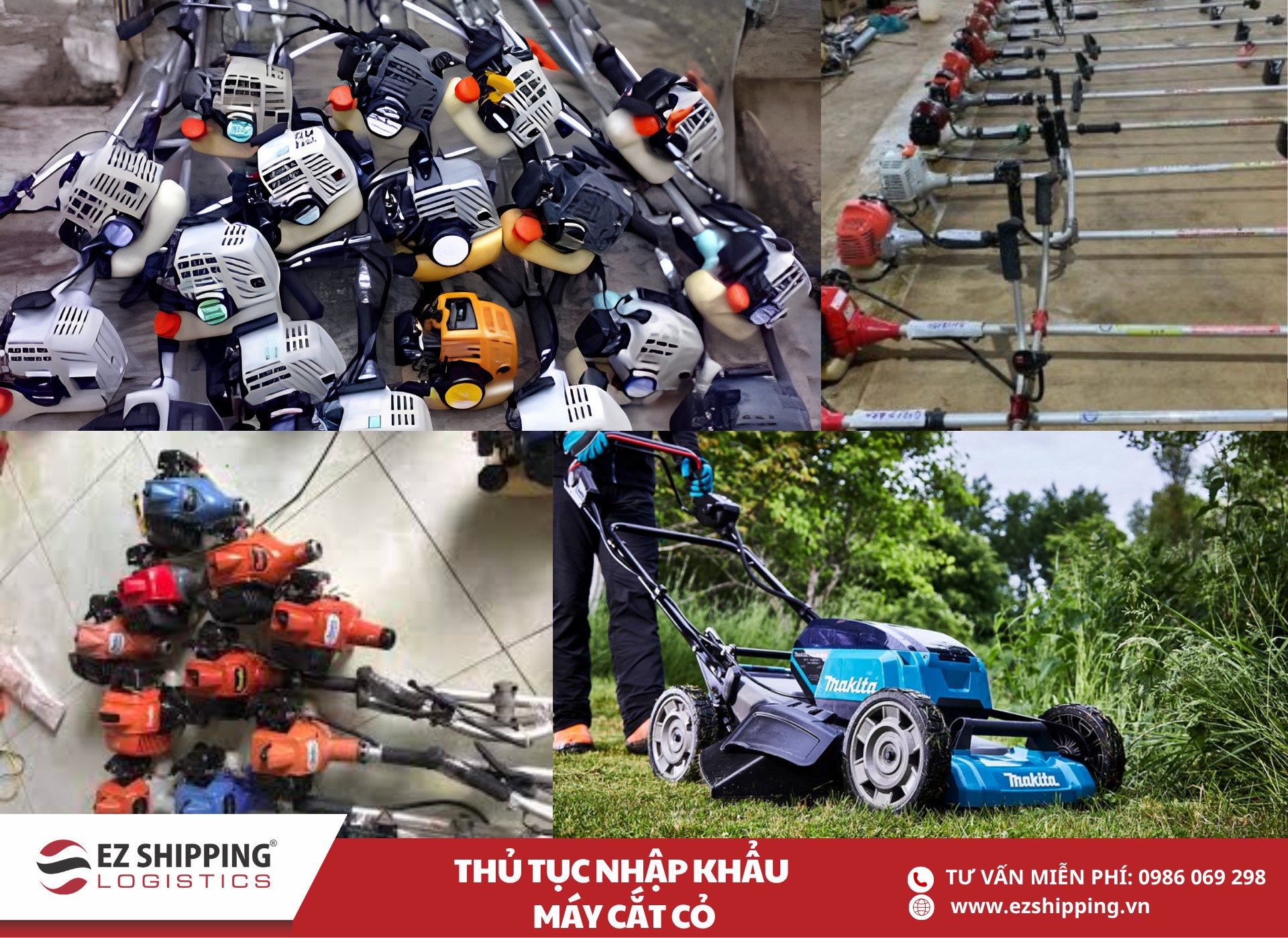 quy trình và chính sách nhập khẩu máy cắt cỏ