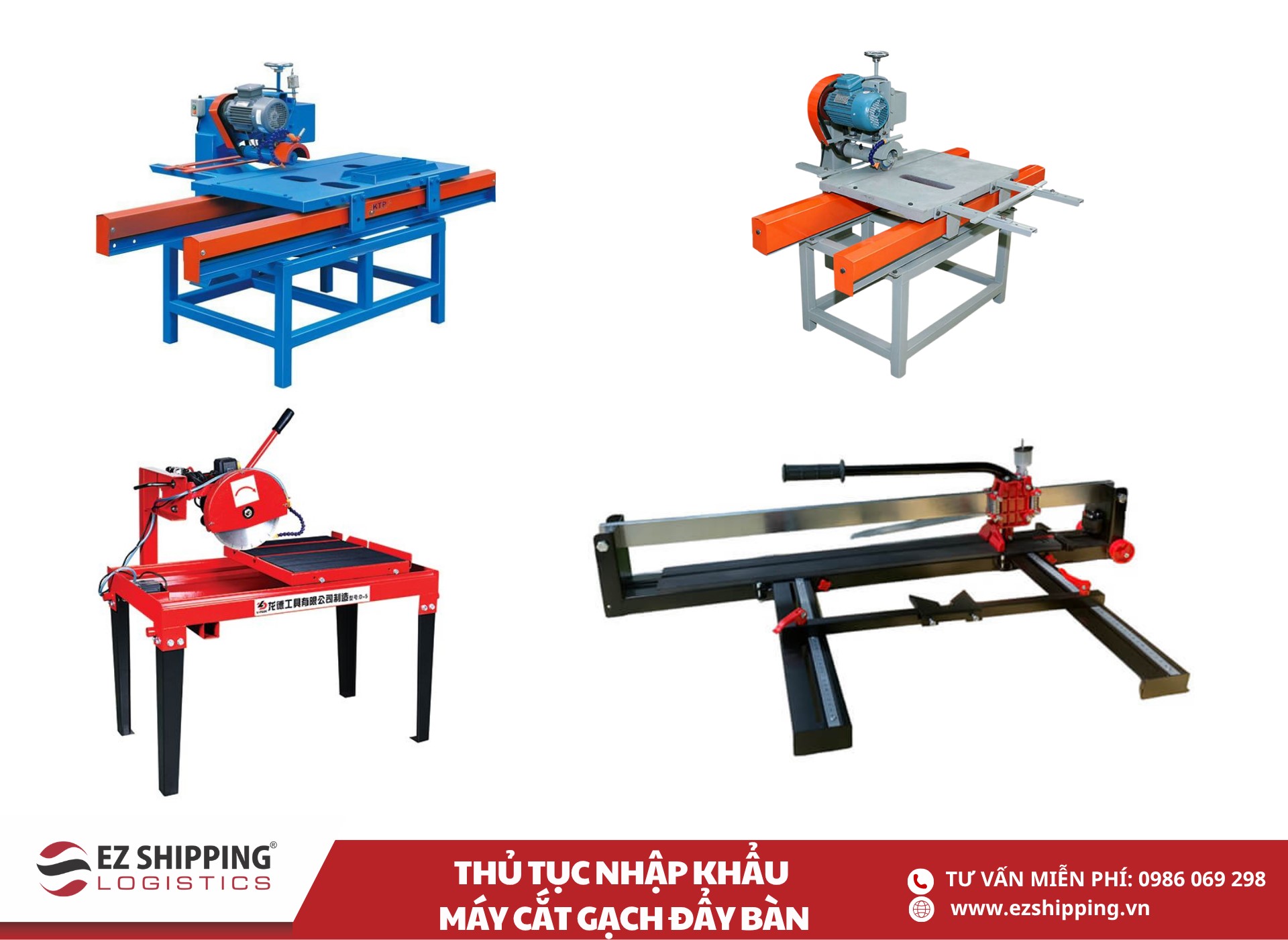 quy trình và chính sách nhập khẩu máy cắt gạch đẩy bàn