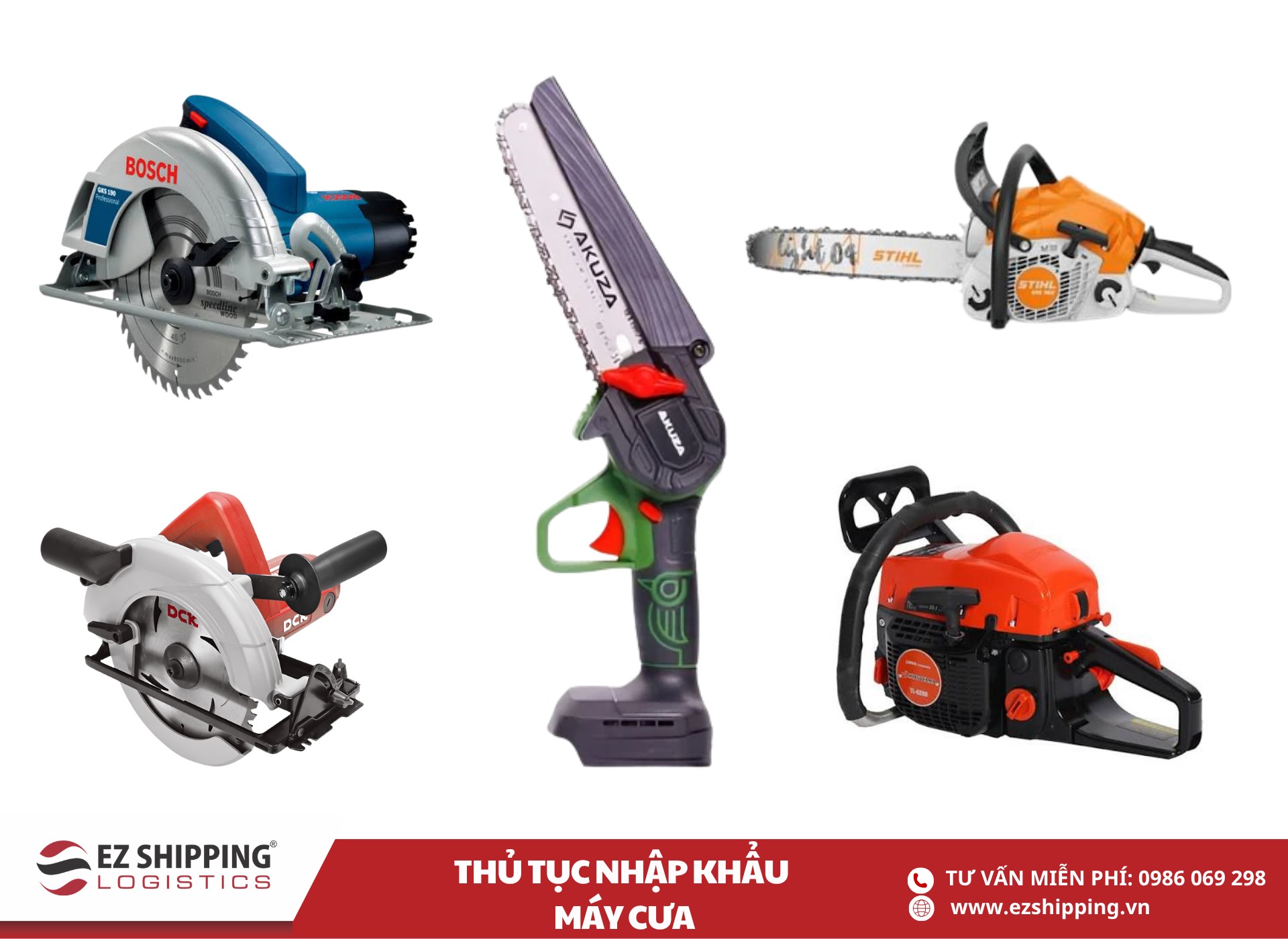 quy trình và chính sách nhập khẩu máy cưa