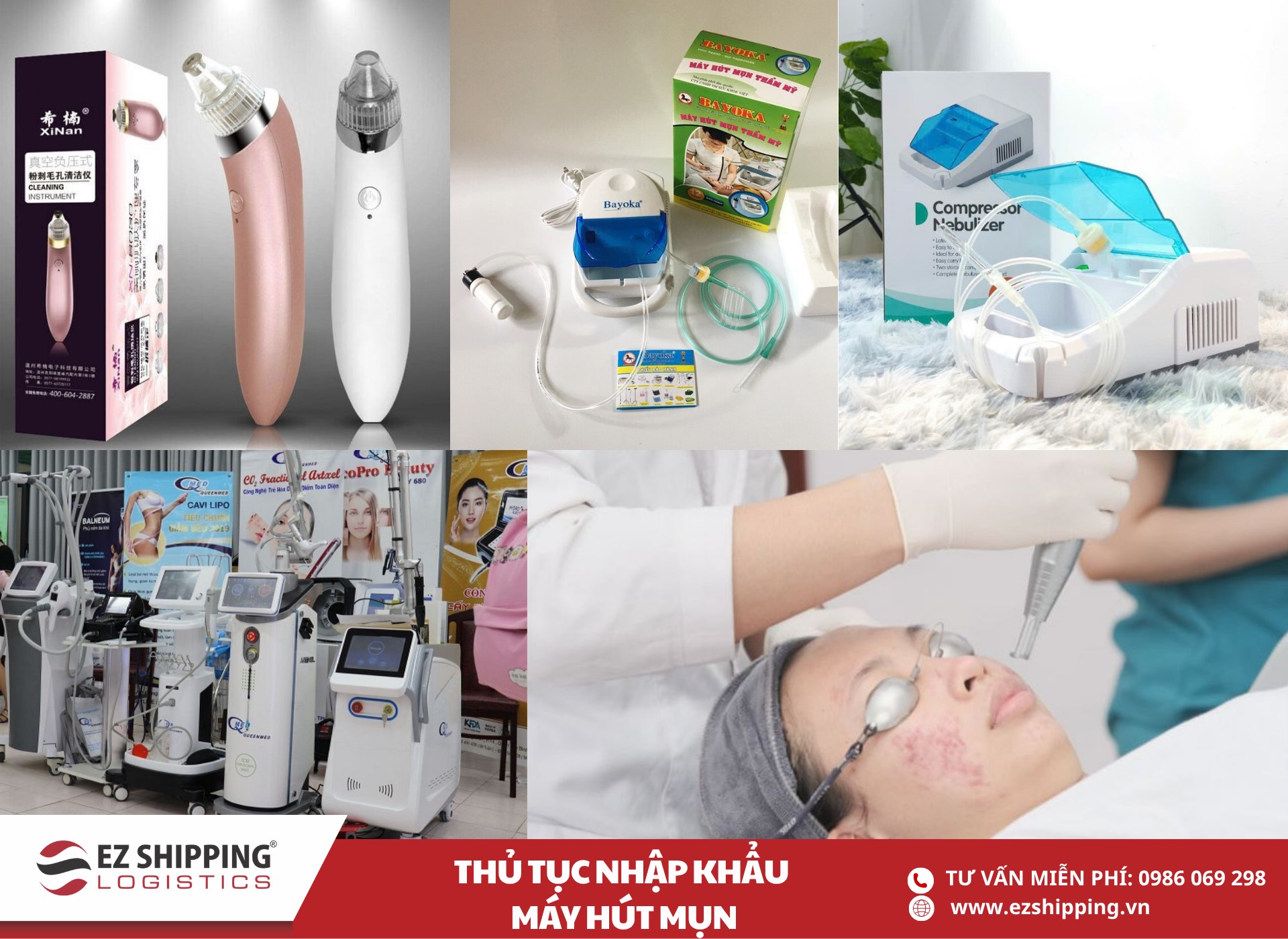 quy trình và chính sách nhập khẩu máy hút mụn