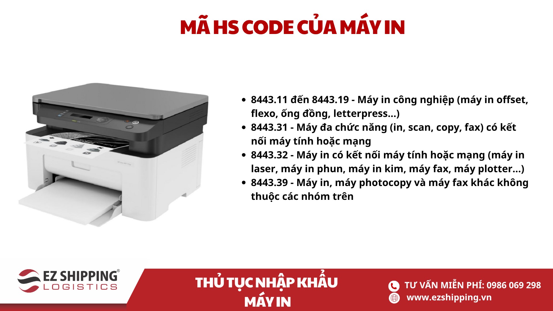 Mã HS code của máy in