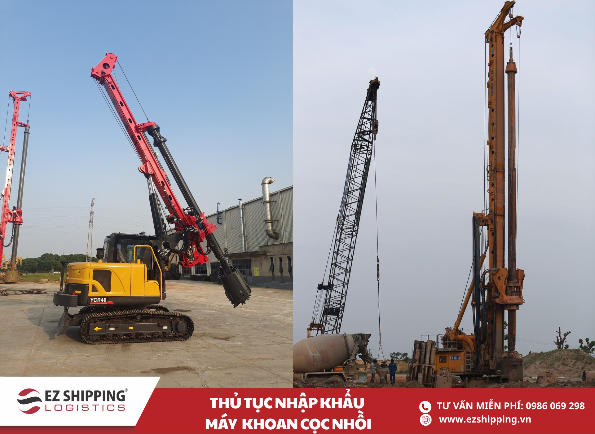 quy trình và chính sách nhập khẩu máy khoan cọc nhồi