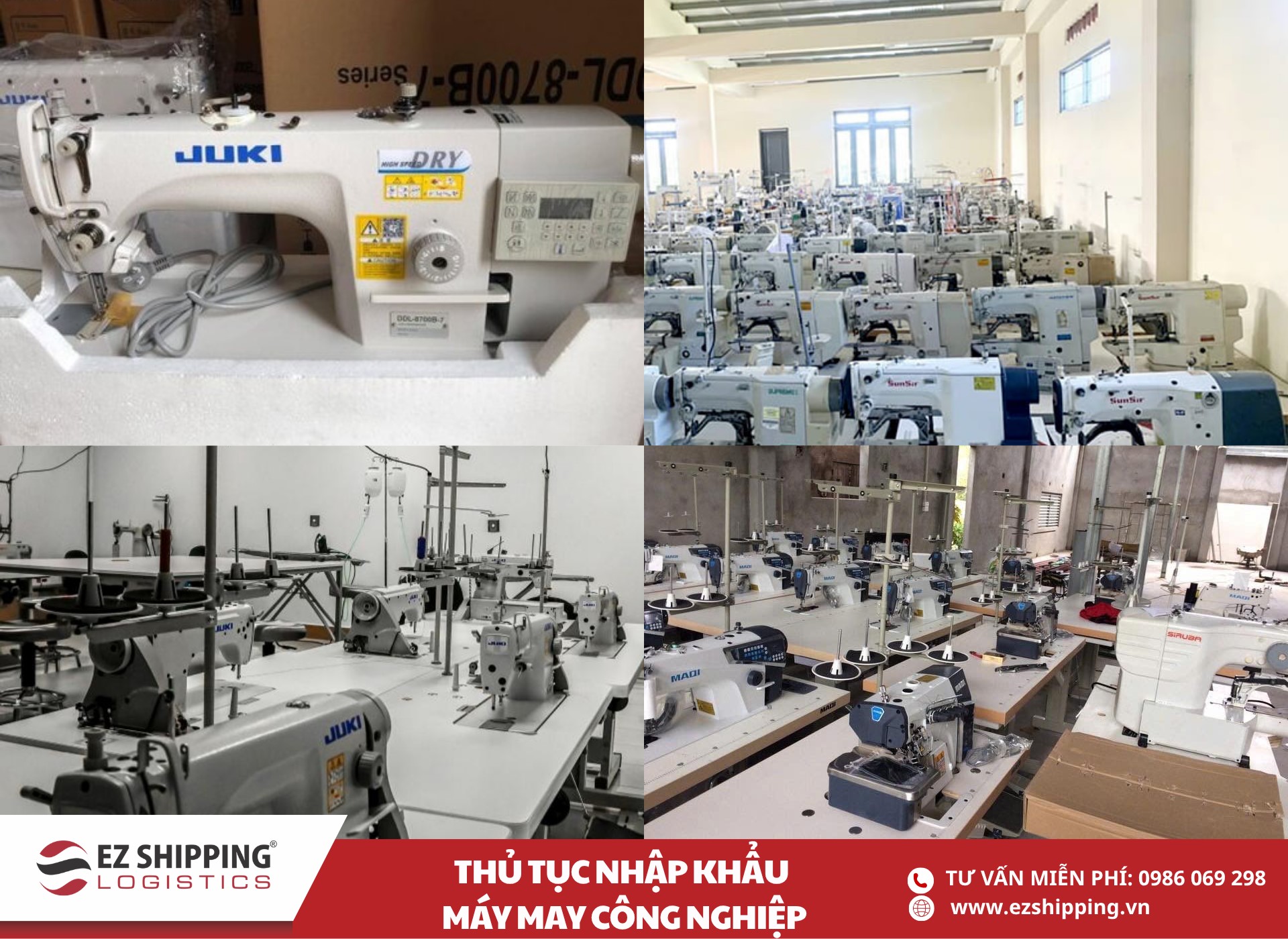 quy trình và chính sách nhập khẩu máy may công nghiệp