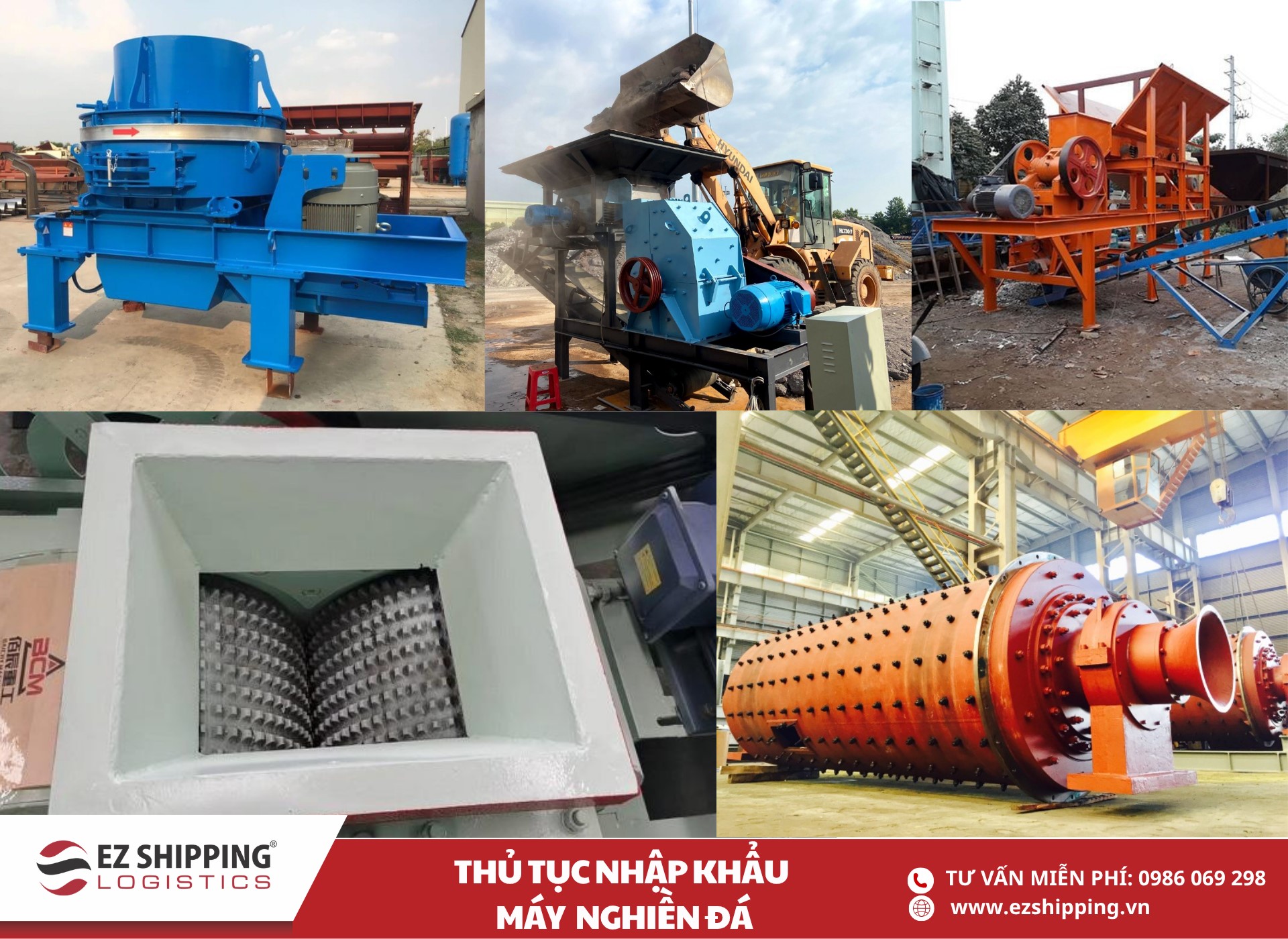 quy trình và chính sách nhập khẩu máy nghiền đá