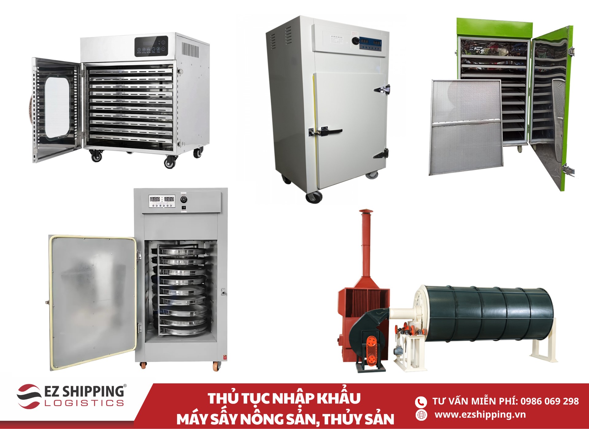 quy trình và chính sách nhập khẩu máy sấy nông sản thủy sản