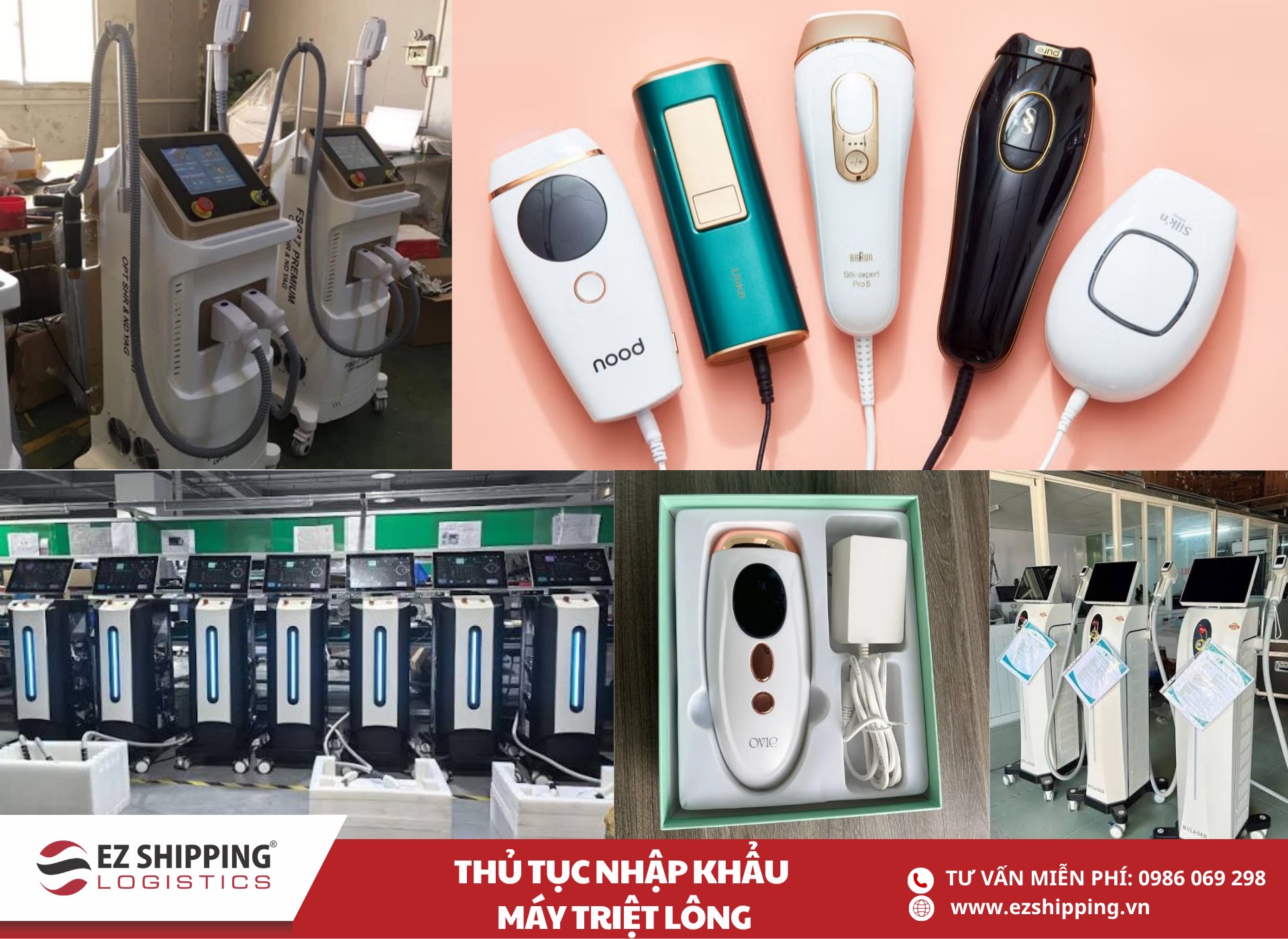 quy trình và chính sách nhập khẩu máy triệt lông