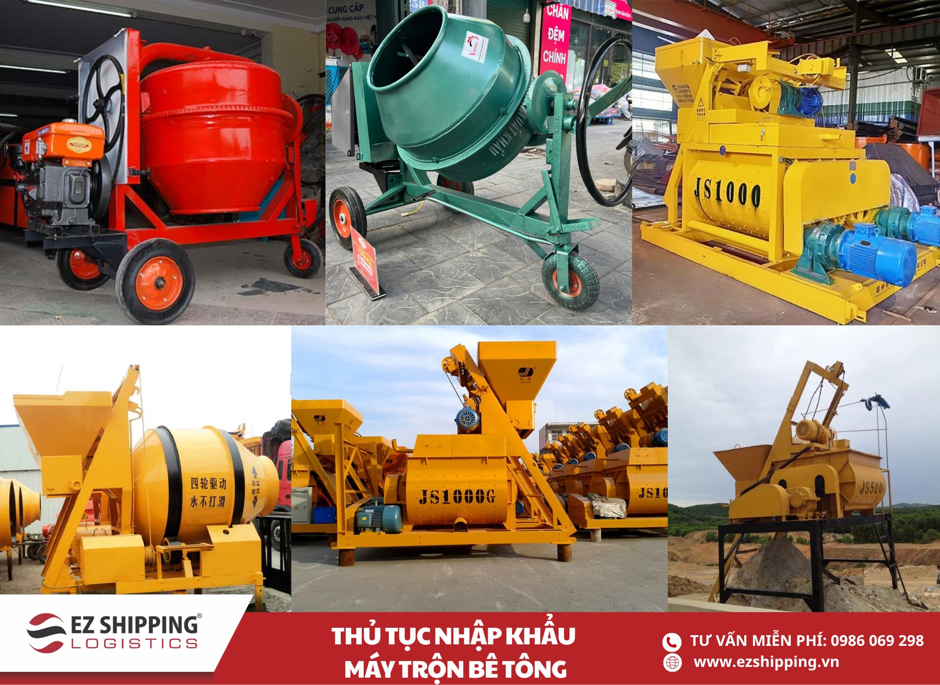 quy trình và chính sách nhập khẩu máy trộn bê tông