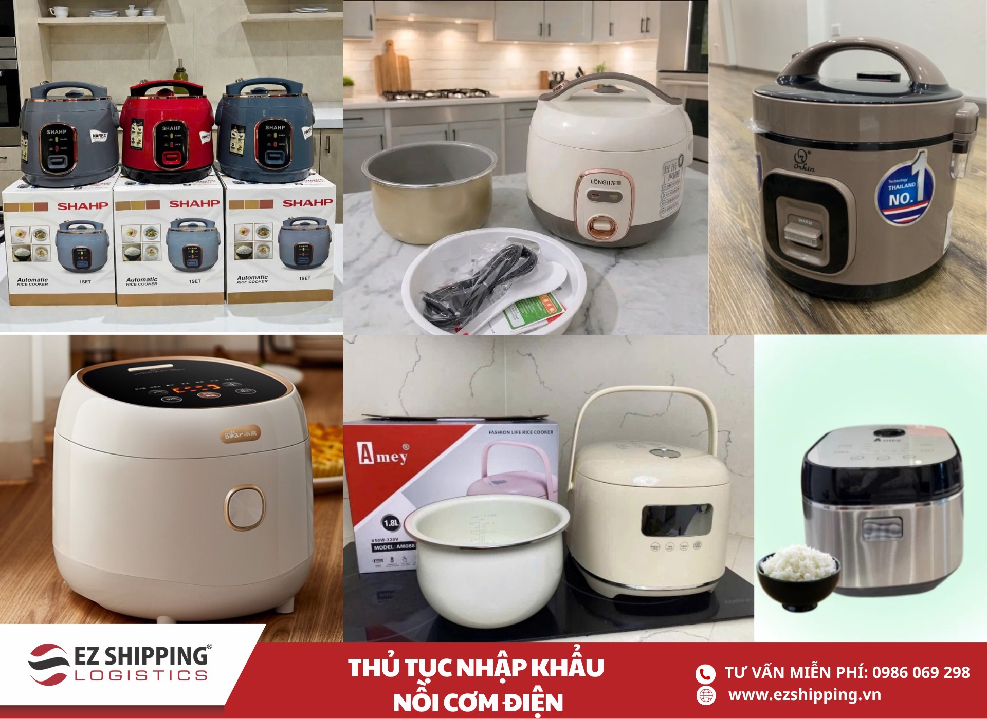 quy trình và chính sách nhập khẩu nồi cơm điện