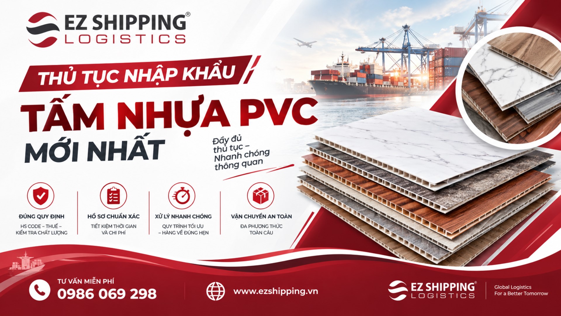 thủ tục nhập khẩu tấm nhựa PVC