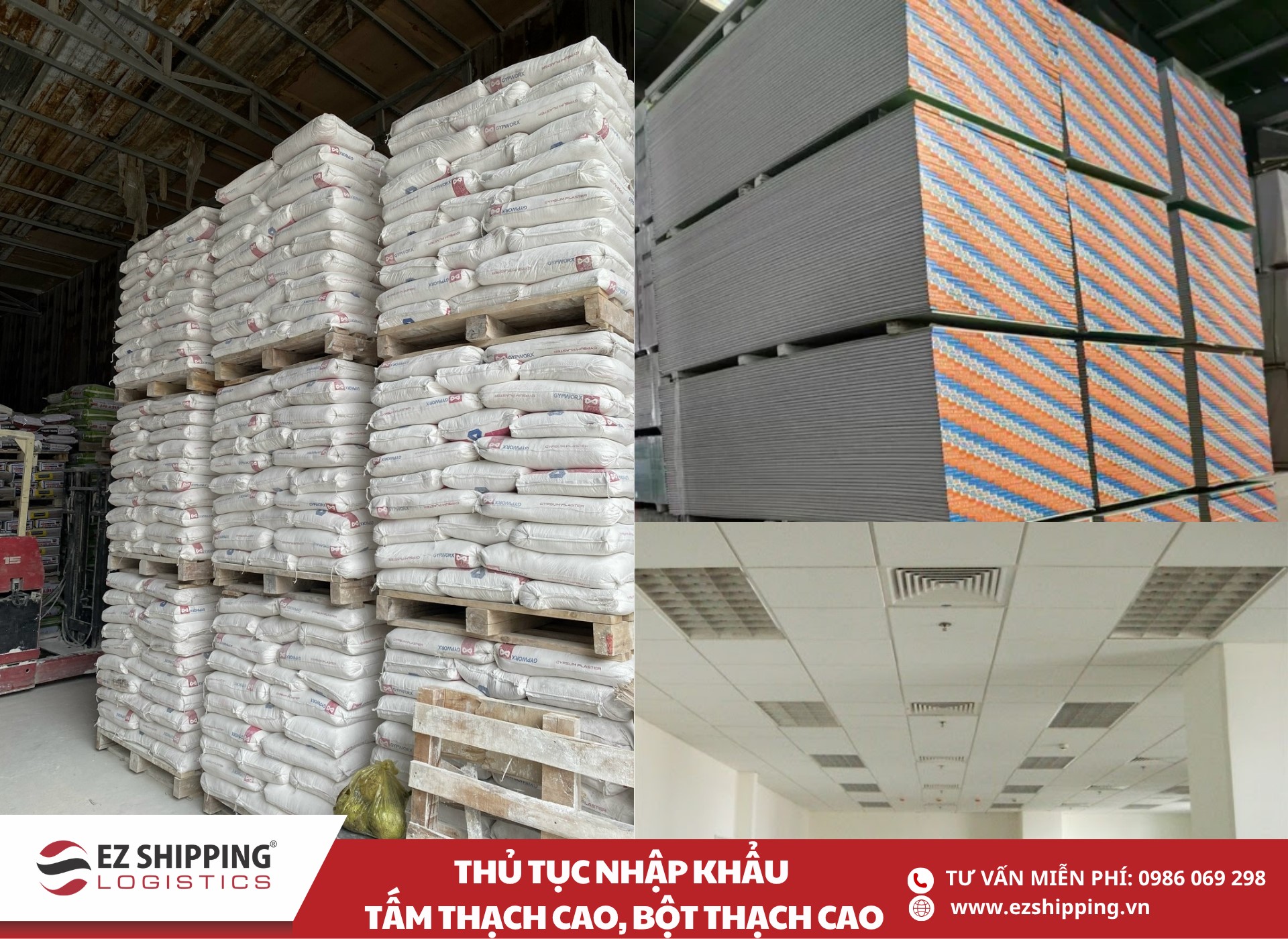 quy trình và chính sách nhập khẩu tấm thạch cao, bột thạch cao