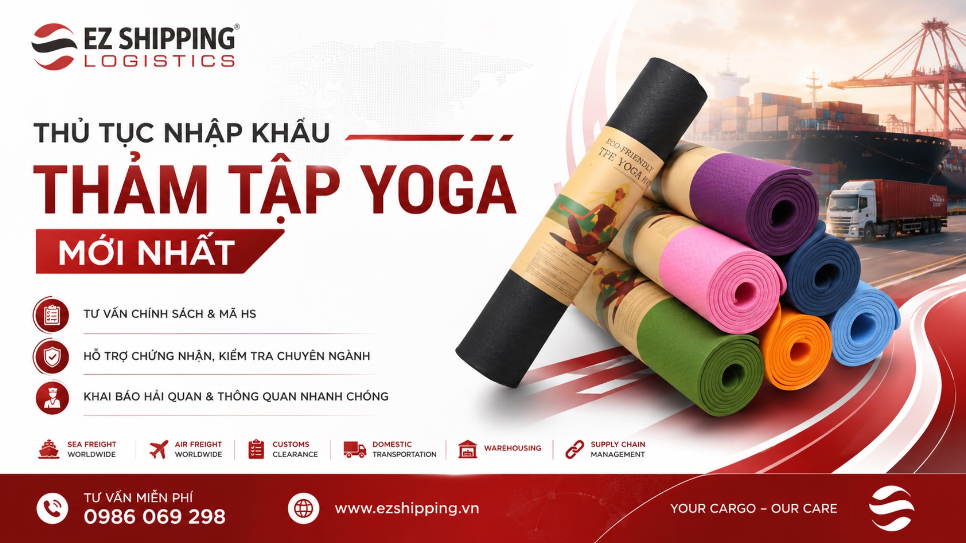 thủ tục nhập khẩu thảm tập yoga