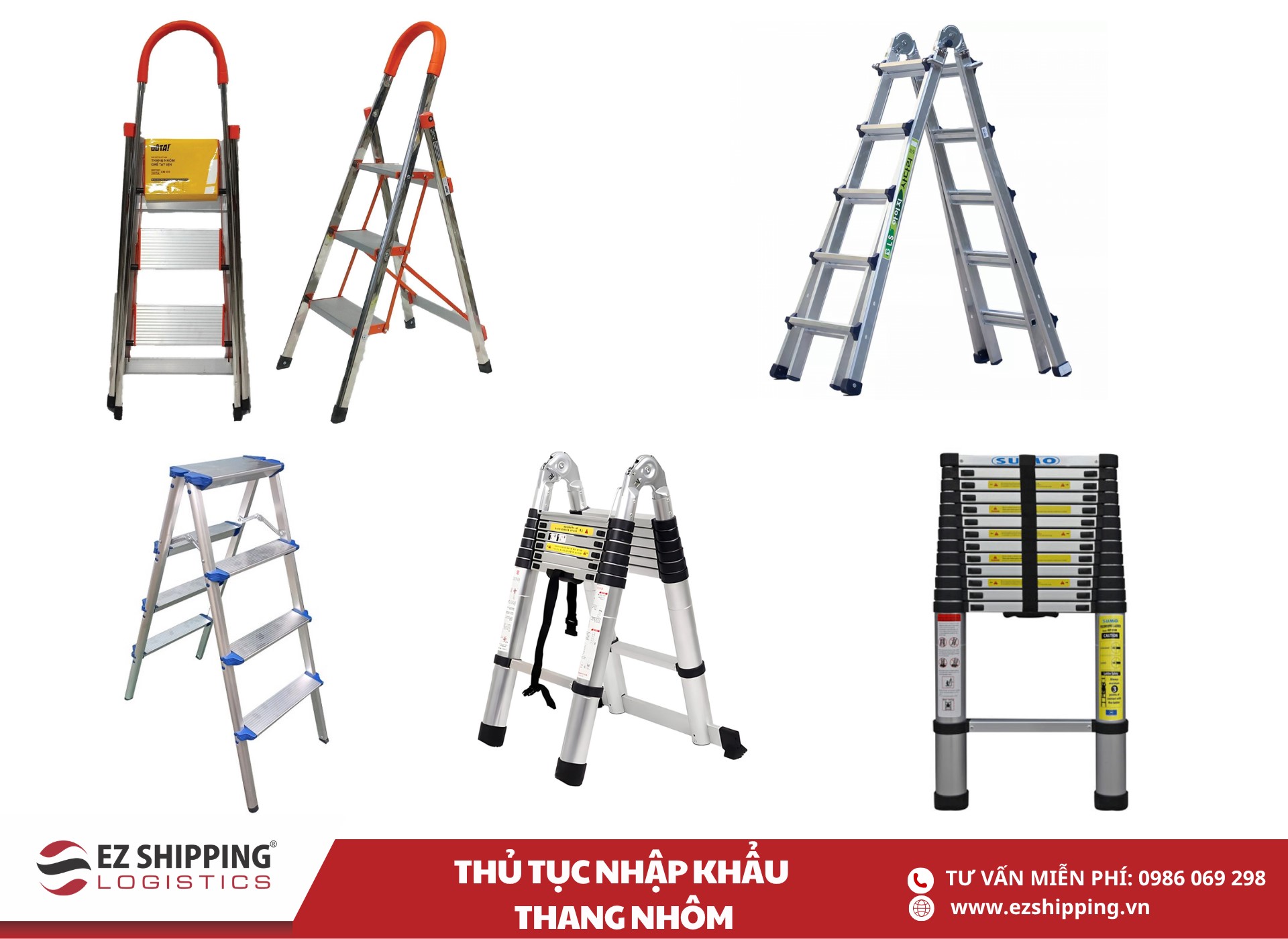 quy trình và chính sách nhập khẩu thang nhôm
