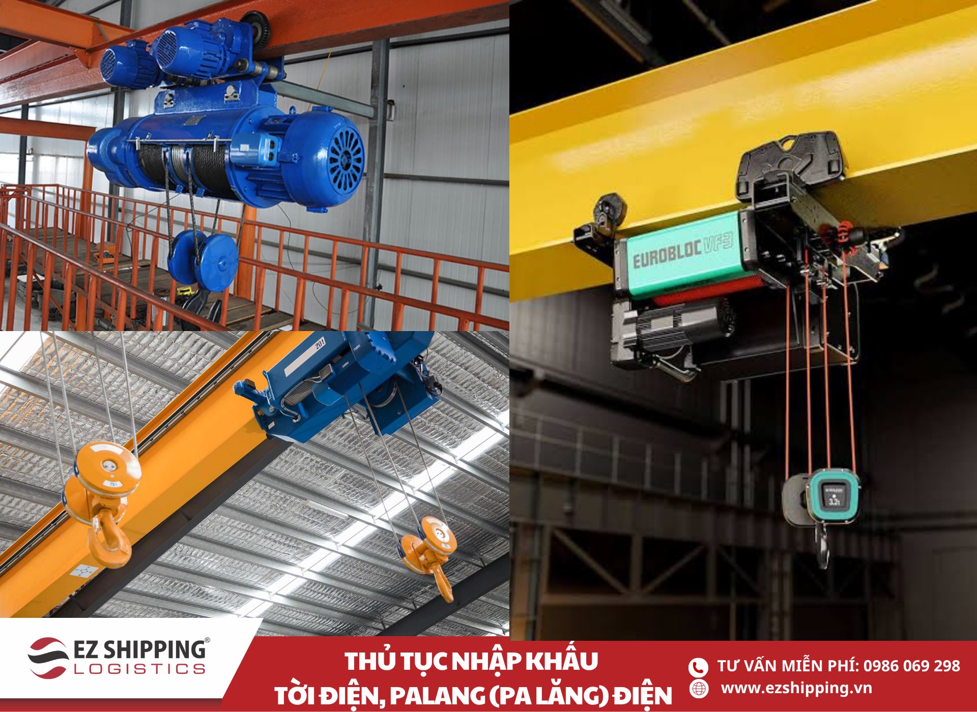 quy trình và chính sách nhập khẩu tời điện, pa lăng điện