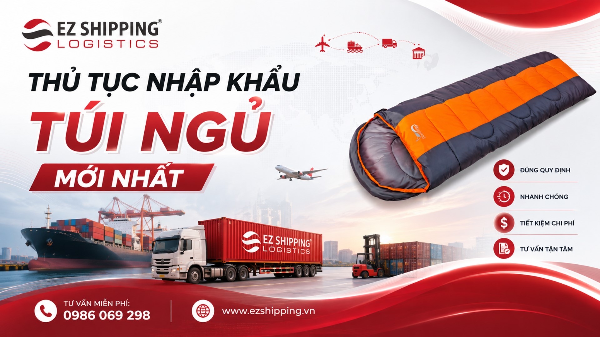 thủ tục nhập khẩu túi ngủ