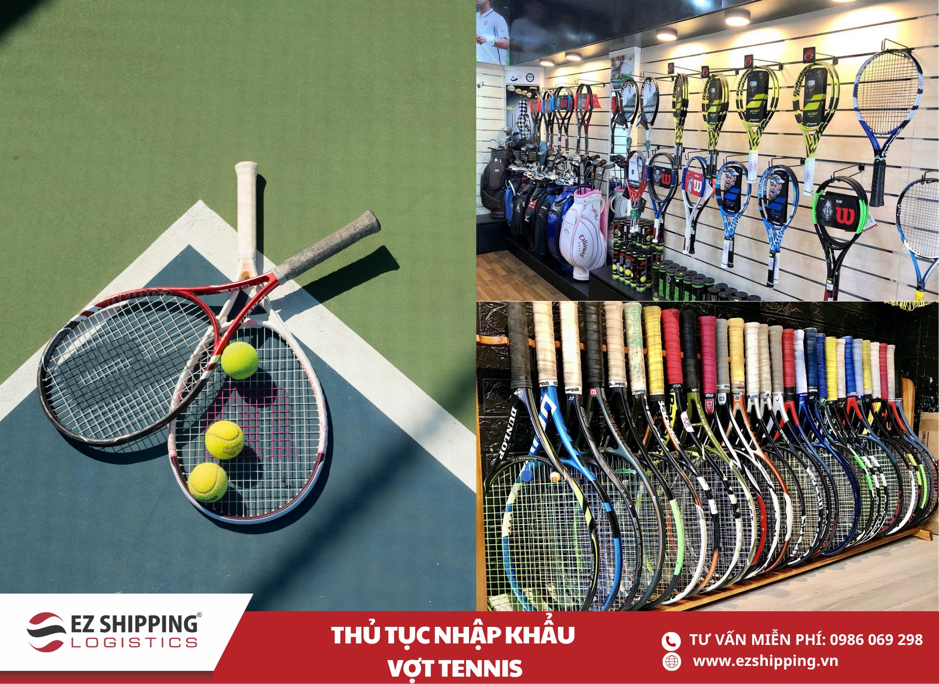 quy trình và chính sách nhập khẩu vợt tennis