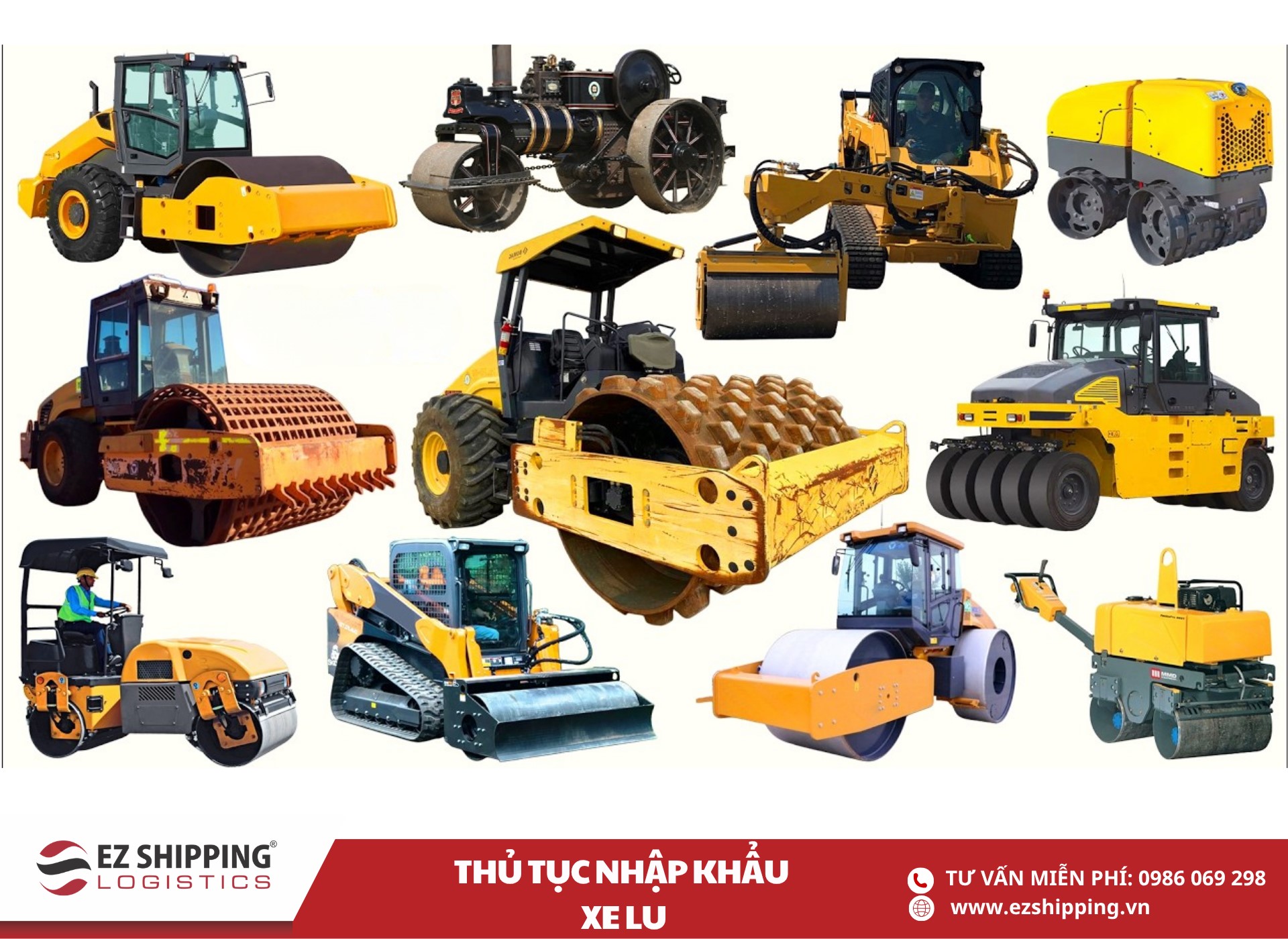 quy trình và chính sách nhập khẩu xe lu cũ và mới