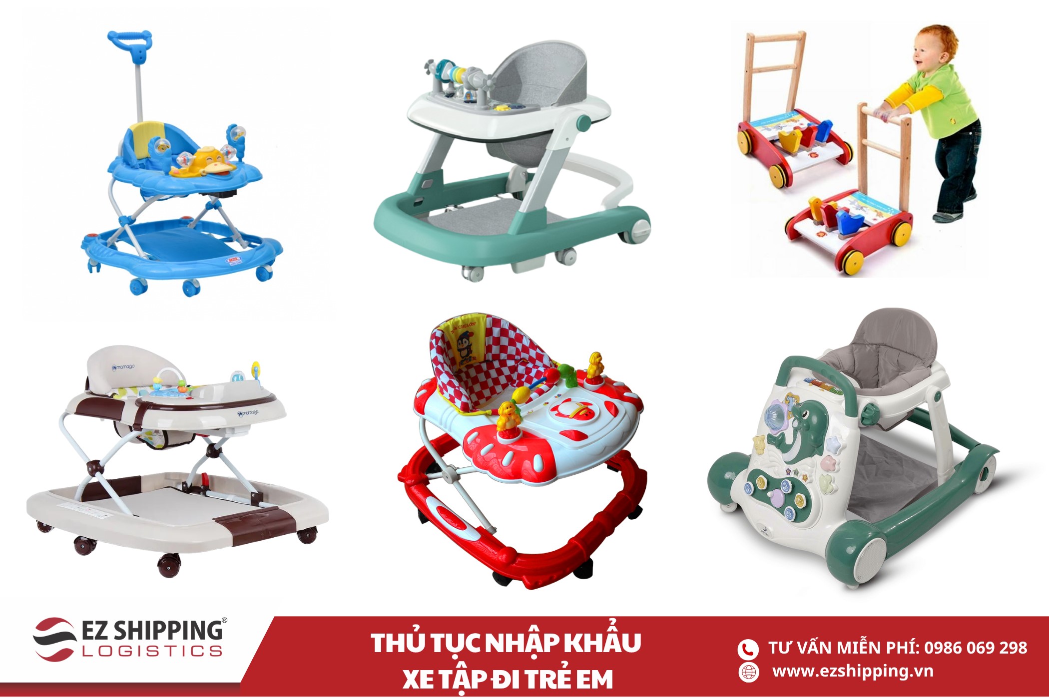 quy trình và chính sách xe tập đi cho trẻ em