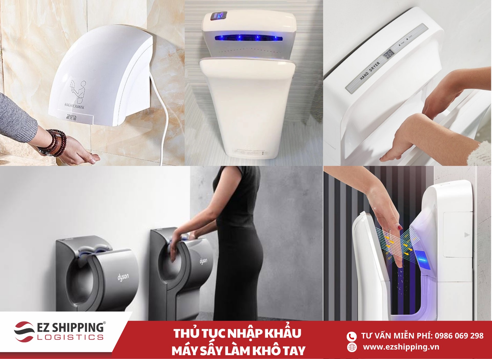 quy trình và chính sách nhập khẩu máy sấy làm khô tay