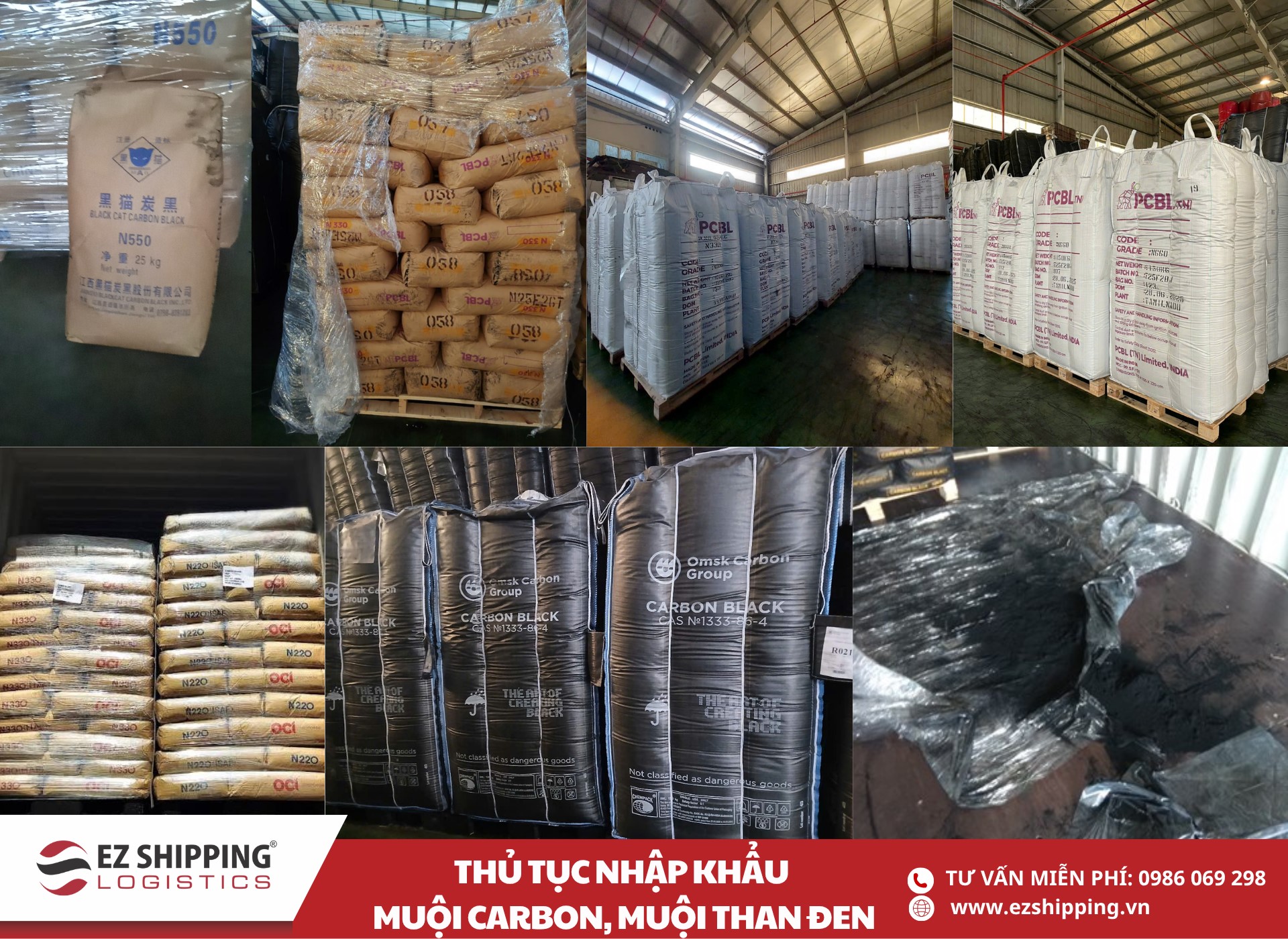 quy trình và chính sách nhập khẩu muội than đen, muội carbon