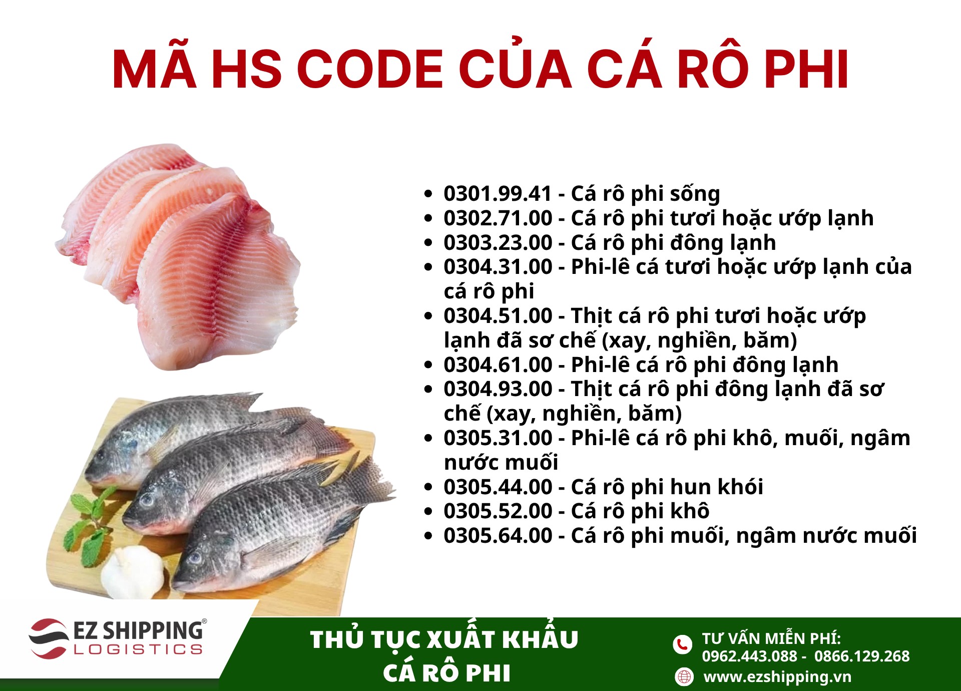 mã HS code của cá rô phi